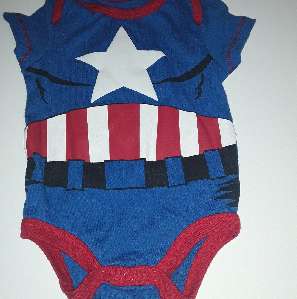 Marvel Capt America Newborn Baby Onesie